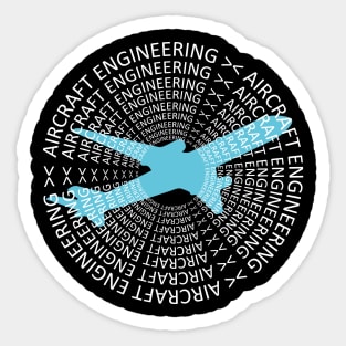 Aircraft engineering text aerospace engineer logo Sticker